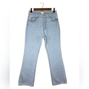 H&M Womens Button Fly High Waist Wide Leg Light Denim Jeans 100% Cotton Size‎ 6